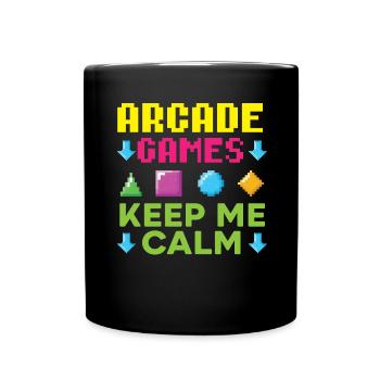 Aracde Games Keep Me Calm Videospiel Gaming Gamer - Tasse einfarbig - Schwarz - Vorne