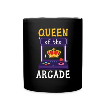 Queen Of The Arcade Games Videospiel Spiele Gamer - Tasse einfarbig - Schwarz - Vorne