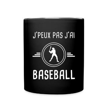baseball je peux pas j'ai baseball baseballeur - Mug uni - noir - Devant