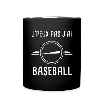 baseball je peux pas j'ai baseball batte batteur - Mug uni - noir - Devant