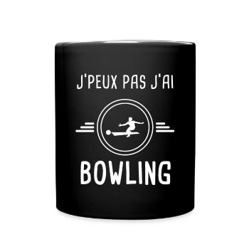 bowling je peux pas j'ai bowling lanceur - Mug uni - noir - Devant