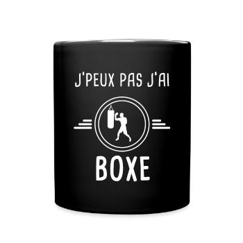 boxe je peux pas j'ai boxe boxeur - Mug uni - noir - Devant