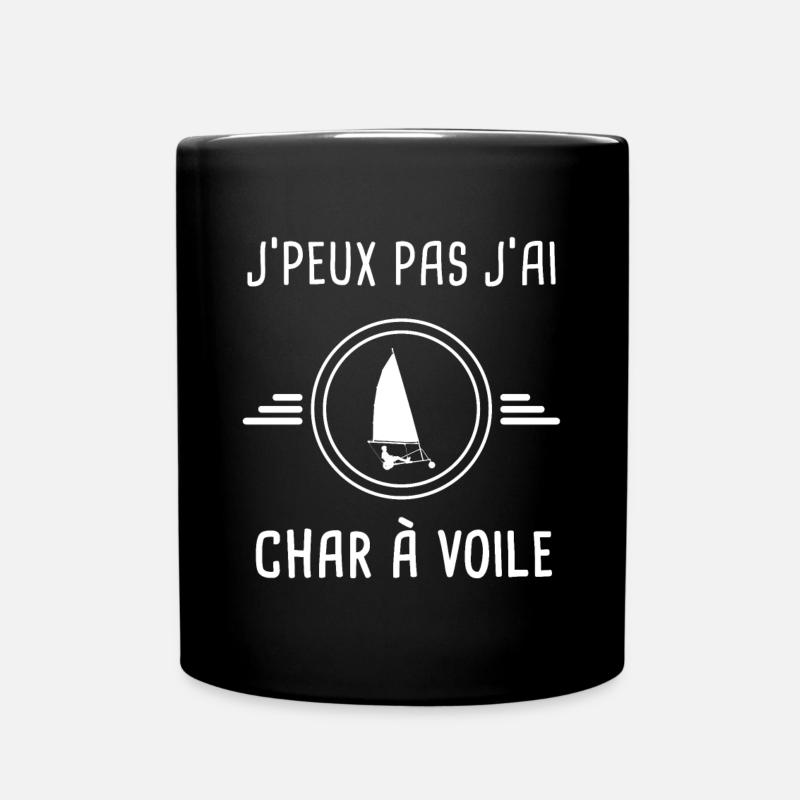 char voile je peux pas j'ai char a voile pilote - Mug uni - noir