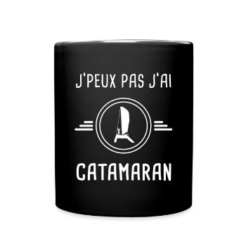 catamaran je peux pas j'ai catamaran voilier - Mug uni - noir - Devant