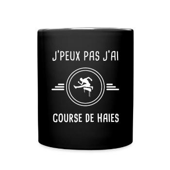 athlétisme je peux pas j'ai course de haies - Mug uni - noir - Devant