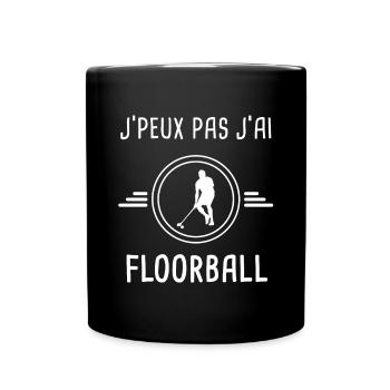 floorball je peux pas j'ai floorball unihockey - Mug uni - noir - Devant