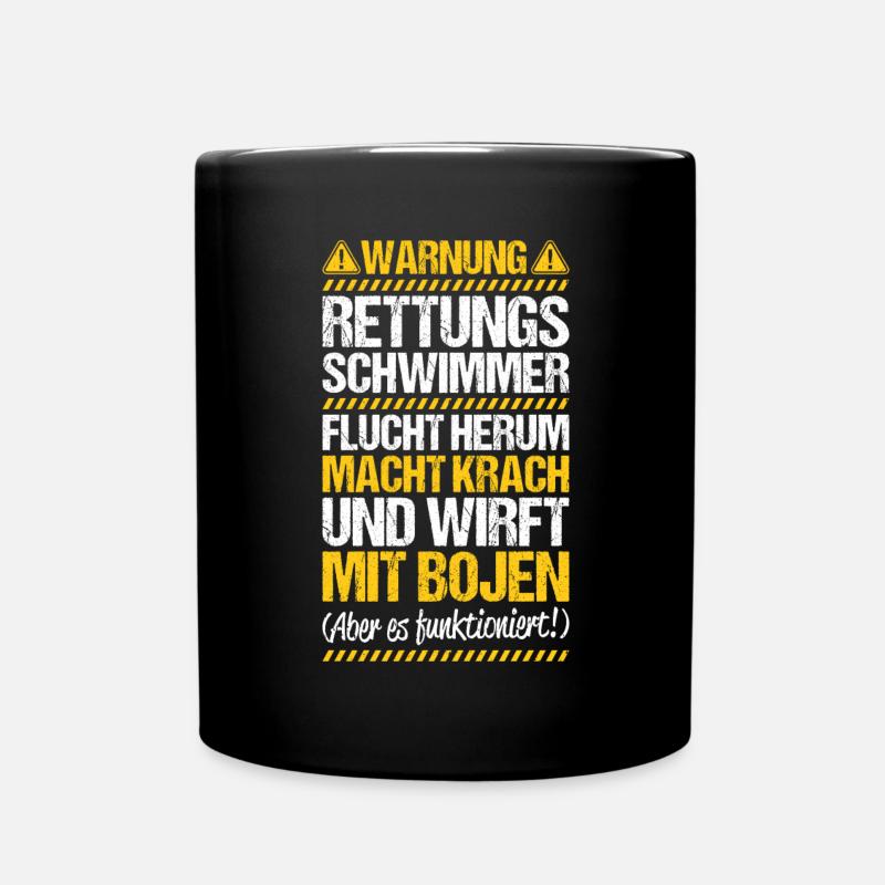 Rettungsschwimmer Wasserrettung Lifesaver - Tasse einfarbig - Schwarz