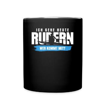 Rudern Kanu Kajak Ruderer Rudersport - Tasse einfarbig - Schwarz - Vorne