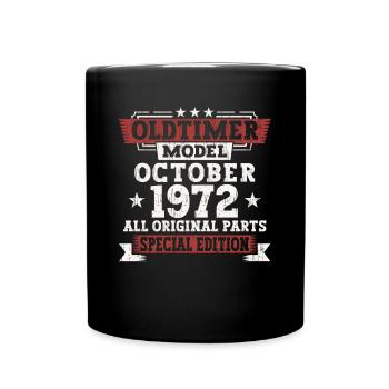 Oldtimer Octobre 1972 cadeau de 50e anniversaire - Mug uni - noir - Devant