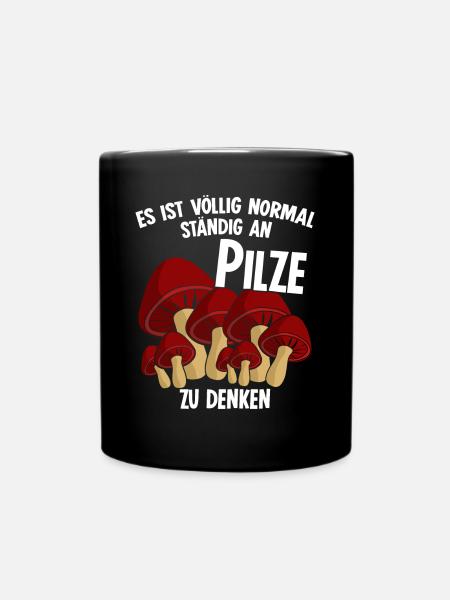 Pilzsammler Pilz Pilze Pilzsucher - Tasse einfarbig - Schwarz