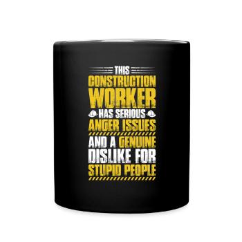 Bauarbeiter Baustelle Bauhandwerk Bauberuf Maurer - Tasse einfarbig - Schwarz - Vorne