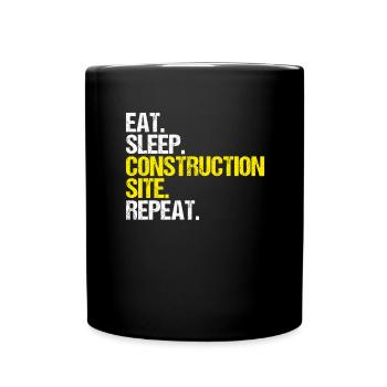Bauarbeiter Baustelle Bauhandwerk Bauberuf Maurer - Tasse einfarbig - Schwarz - Vorne