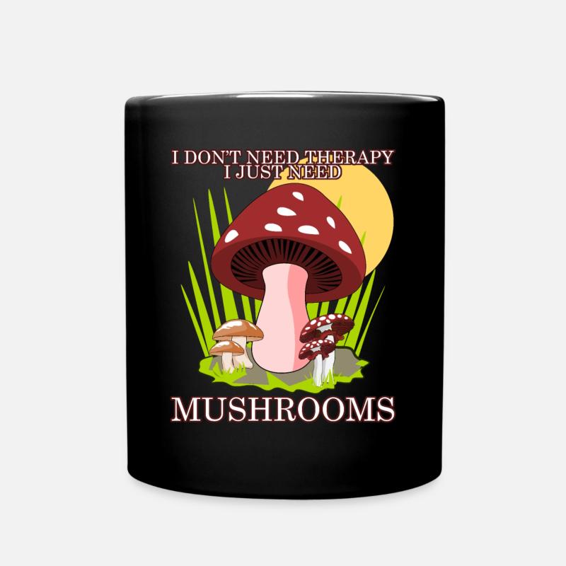 Fly agaric Mushroom Picker Mushrooms Mushrooms - Full Colour Mug - black