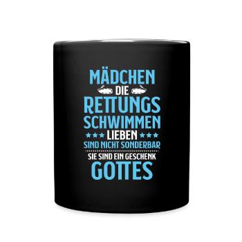 Rettungsschwimmer Wasserrettung Lifesaver - Tasse einfarbig - Schwarz - Vorne