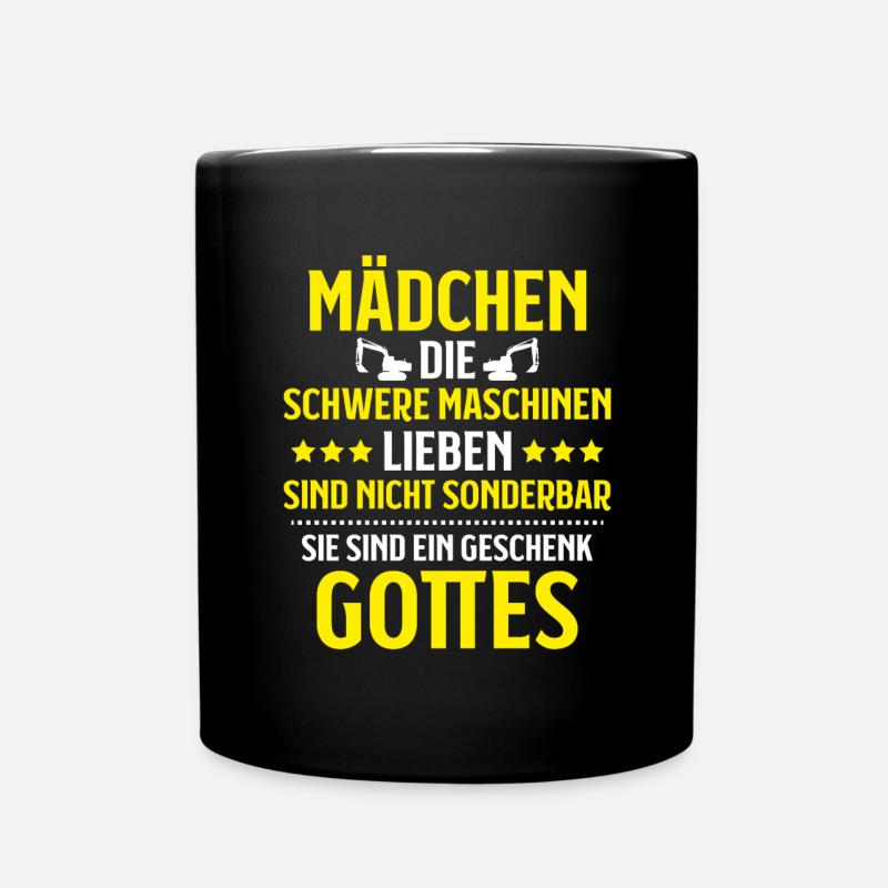Baugeräteführer Kranführer Baggerfahrer Baugeräte - Tasse einfarbig - Schwarz