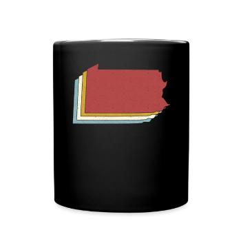 État des États-Unis - Carte vintage Pennsylvanie - Mug uni - noir - Devant