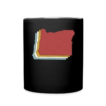 USA State - Vintage Map Oregon - Full Colour Mug - black - Front