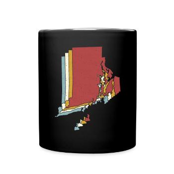 État américain - Carte vintage Rhode Island - Mug uni - noir - Devant