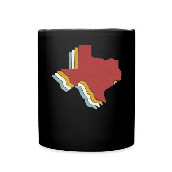 US-Bundesstaat - Vintage Karte Texas - Tasse einfarbig - Schwarz - Vorne