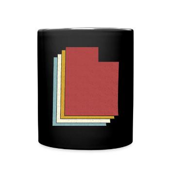 État des États-Unis - Carte vintage Utah - Mug uni - noir - Devant