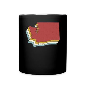 USA-Staat - Vintage Karte Washington - Tasse einfarbig - Schwarz - Vorne