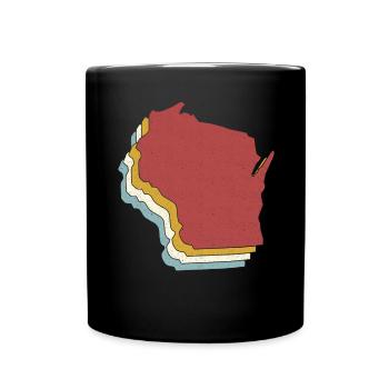 USA State - Vintage Map Wisconsin - Tasse einfarbig - Schwarz - Vorne