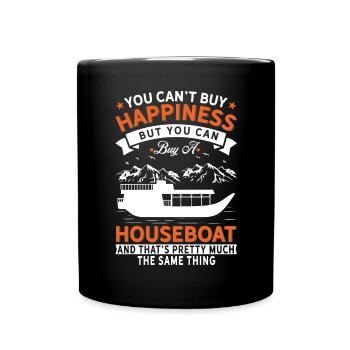 I can't buy happiness, but houseboat - Full Colour Mug - black - Front