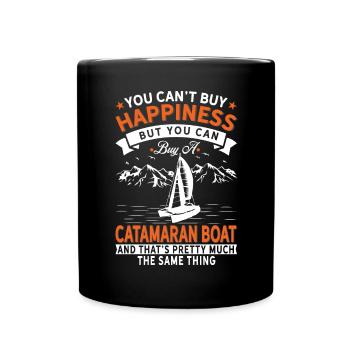 Je ne peux pas acheter du bonheur, mais catamaran - Mug uni - noir - Devant