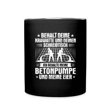 Betonbauer Stahlbetonbauer Concrete Worker - Tasse einfarbig - Schwarz - Vorne