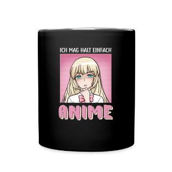 J’aime juste anime kawaii girl - Mug uni - noir - Devant