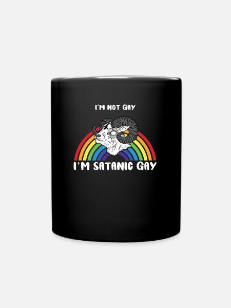 Je ne suis pas gay Je suis satanique gay LGBT sataniste - Mug uni - noir
