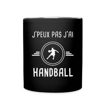 handball je peux pas j'ai handball joueur handball - Mug uni - noir - Devant