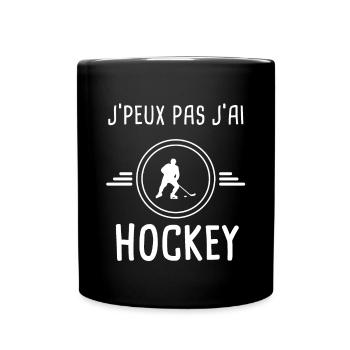 hockey je peux pas j'ai hockey hockeyeur - Mug uni - noir - Devant