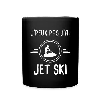 jet ski je peux pas j'ai jet ski jet skieur - Mug uni - noir - Devant