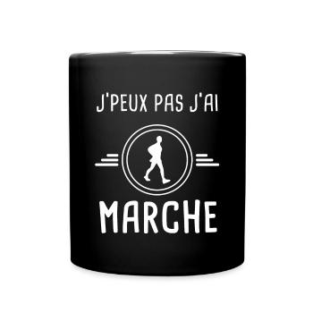 marche je peux pas j'ai marche marcheur - Mug uni - noir - Devant