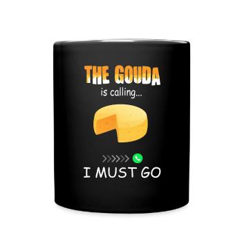 Cheese lover - Funny Gouda calls - Full Colour Mug - black - Front