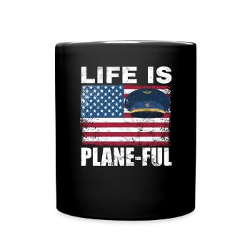 Airline Pilot Aviation Flugkapitän Jumbo Jet - Tasse einfarbig - Schwarz - Vorne