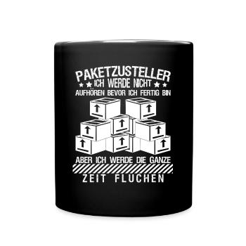 Paketzusteller Paket Pakete Paketbote - Tasse einfarbig - Schwarz - Vorne