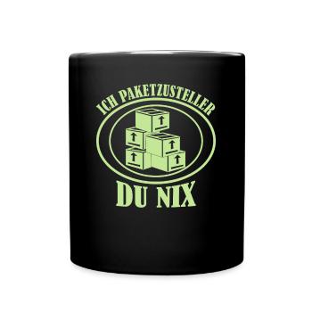 Paketzusteller Pakete Paket Paketbote - Tasse einfarbig - Schwarz - Vorne