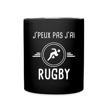 rugby je peux pas j'ai rugby joueur rugbyman - Mug uni - noir - Devant