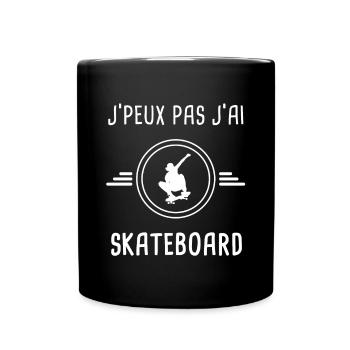 skateboard je peux pas j'ai skateboard - Mug uni - noir - Devant