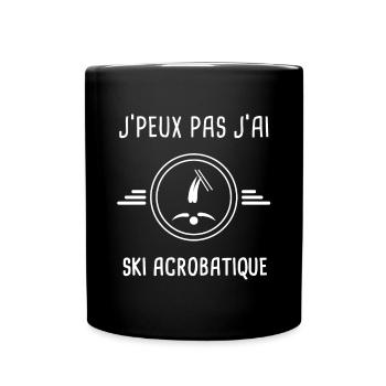 ski je peux pas j'ai ski acrobatique skieur - Mug uni - noir - Devant