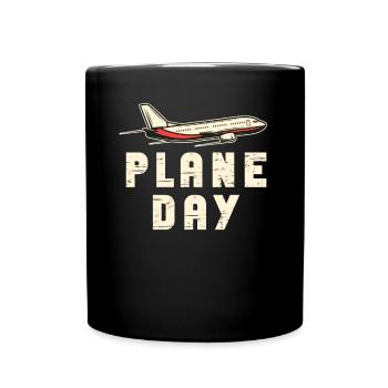 Flugkapitän Airline Flieger Pilot Jumbo Jet - Tasse einfarbig - Schwarz - Vorne