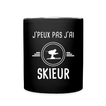 skieur je peux pas j'ai skieur skieur - Mug uni - noir - Devant