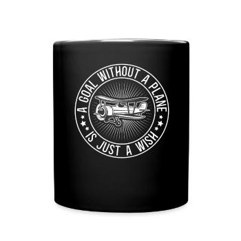 Flugkapitän Airline Flieger Pilot Jumbo Jet - Tasse einfarbig - Schwarz - Vorne