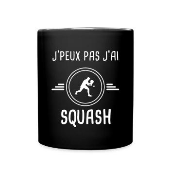 squash je peux pas j'ai squash badiste - Mug uni - noir - Devant