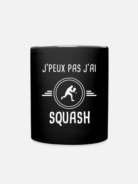 squash je peux pas j'ai squash badiste - Mug uni - noir