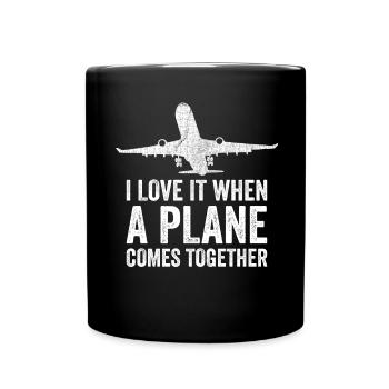 Captain Airline Pilot Jumbo Jet - Full Colour Mug - black - Front