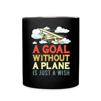 Flugkapitän Airline Flieger Pilot Jumbo Jet - Tasse einfarbig - Schwarz - Vorne