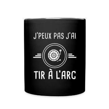 tir arc je peux pas j'ai tir à l'arc archer - Mug uni - noir - Devant
